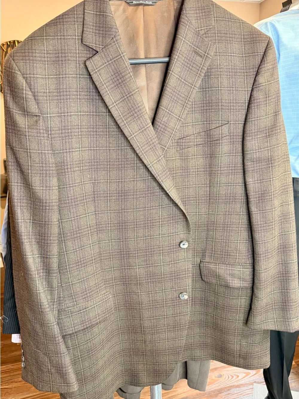 Jack Victor 48L Men’s 100% Wool Plaid Sport Coat Blazer